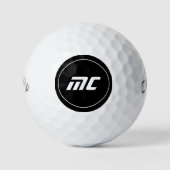 Eenvoudige zwart-witte Initialen Cool Monogram Golfballen (Voorkant)
