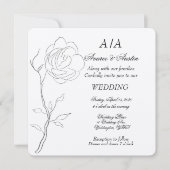 Eenvoudige zwart-witte jasmijn steel kaart (Voorkant)