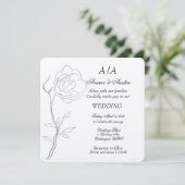 Eenvoudige zwart-witte jasmijn steel kaart (Staand voorkant)