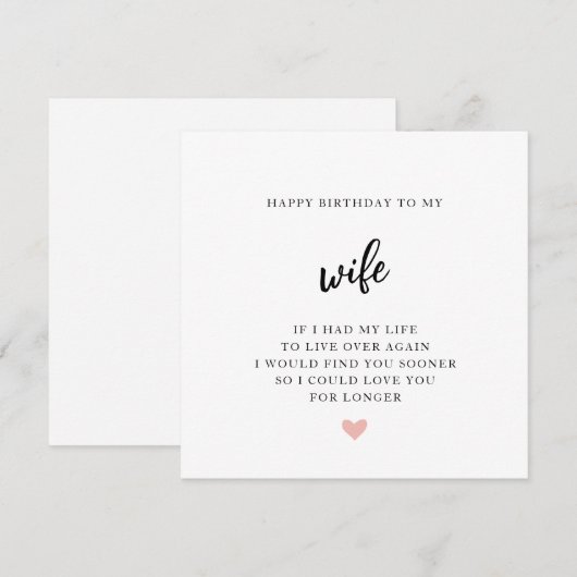 Eenvoudige zwart-witte Kaart voor vrouw (Voorkant / Achterkant)