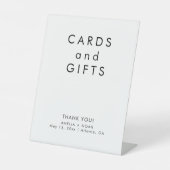 Eenvoudige zwart-witte Kaarten geschenken bruiloft Reclamebord Met Voetstuk (Voorkant)