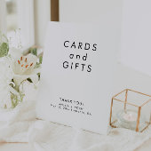 Eenvoudige zwart-witte Kaarten geschenken bruiloft Reclamebord Met Voetstuk