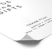 Eenvoudige zwart-witte Kaarten geschenken trouwtek Poster (Hoek)