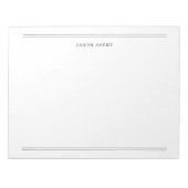 Eenvoudige Zwart Witte Klassieke Dubbele Lijnen Br Notitieblok (Voorkant)