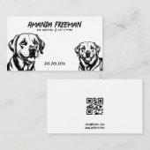 Eenvoudige zwart-witte Labrador Art Dog Walking Visitekaartje (Voorkant / Achterkant)