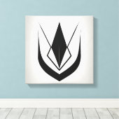 Eenvoudige zwart-witte lijn kunst, gestileerd canvas afdruk (Insitu (Houten vloer))