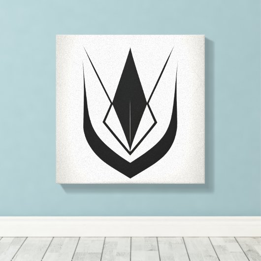 Eenvoudige zwart-witte lijn kunst, gestileerd canvas afdruk (Insitu (Houten vloer))