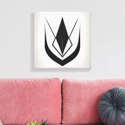 Eenvoudige zwart-witte lijn kunst, gestileerd canvas afdruk (Insitu (Woonkamer))