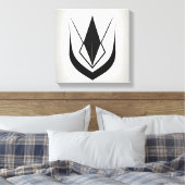 Eenvoudige zwart-witte lijn kunst, gestileerd canvas afdruk (Insitu (Slaapkamer))