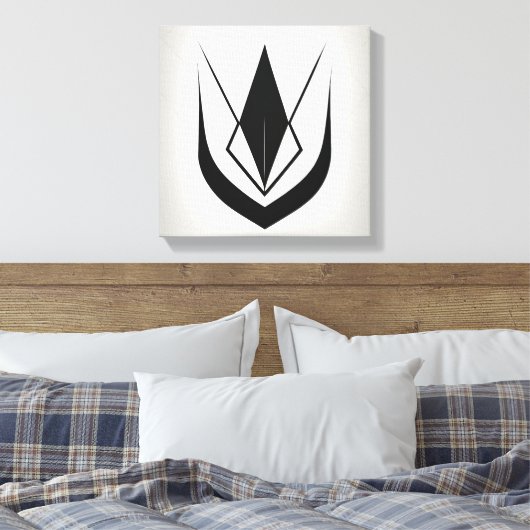 Eenvoudige zwart-witte lijn kunst, gestileerd canvas afdruk (Insitu (Slaapkamer))