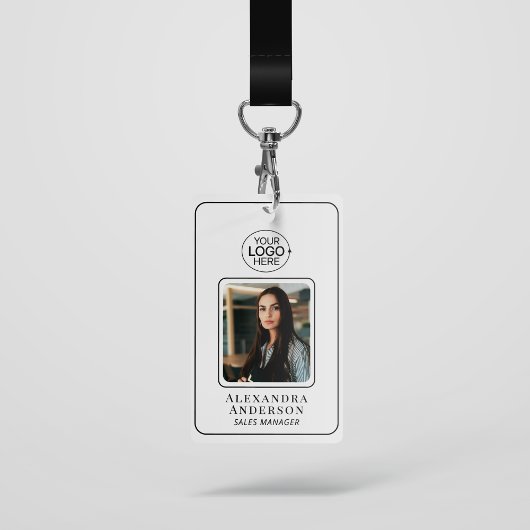 Eenvoudige zwart-witte Logo-fotoidentificatie Badge