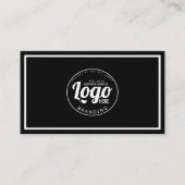 Eenvoudige zwart-witte Logo Visitekaartje (Voorkant)