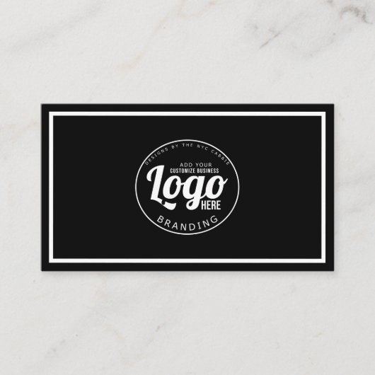 Eenvoudige zwart-witte Logo Visitekaartje (Voorkant)