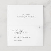 Eenvoudige zwart-witte maaltijd keuze bruiloft plaatskaartje (Buitenkant ongevouwen)