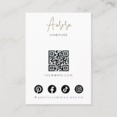 Eenvoudige Zwart Witte Meisje Tekening Sieraden Di Visitekaartje (Achterkant)