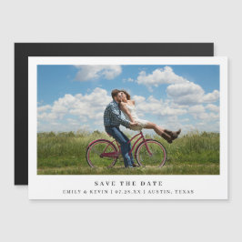 Eenvoudige Zwart Witte Minimalistische Foto Save t Magnetische Uitnodiging