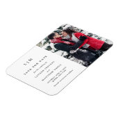 Eenvoudige Zwart Witte Monogram Foto Save the Date Magneet (Linkerzijde)