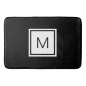 Eenvoudige zwart-witte monogrammen badmat (Voorkant)