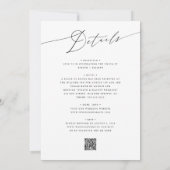 Eenvoudige zwart-witte QR-code alles in één bruilo Kaart (Achterkant)