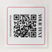 Eenvoudige zwart-witte QR-code met rode rand Legpuzzel (Horizontaal)
