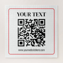 Eenvoudige zwart-witte QR-code met rode rand Legpuzzel