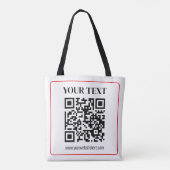 Eenvoudige zwart-witte QR-code met rode rand Tote Bag (Achterkant)