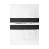 Eenvoudige zwart & witte streep bruiloft uitnodigingen wikkel (Voorkant Voorbeeld)