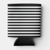 Eenvoudige zwart-witte strepen | blikjeskoeler (Voorkant)