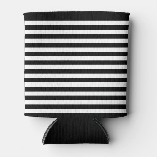Eenvoudige zwart-witte strepen | blikjeskoeler (Voorkant)