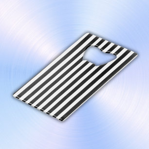 Eenvoudige zwart-witte strepen   creditkaart flessenopener