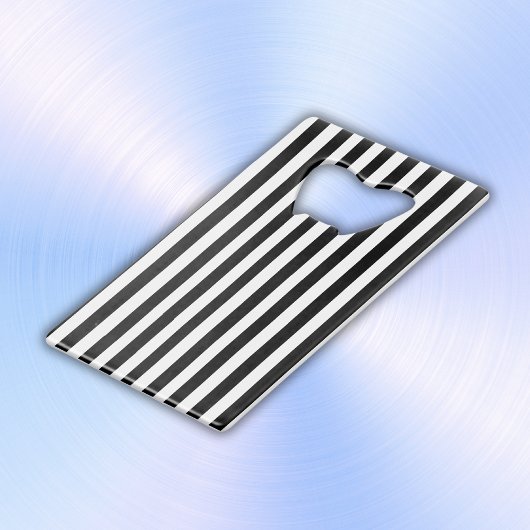 Eenvoudige zwart-witte strepen | creditkaart flessenopener