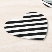 Eenvoudige zwart-witte strepen | kartonnen onderzetters (Gekanteld)