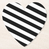 Eenvoudige zwart-witte strepen | kartonnen onderzetters (Voorkant)