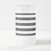 Eenvoudige zwart-witte strepen | matglas bierpul (Center)