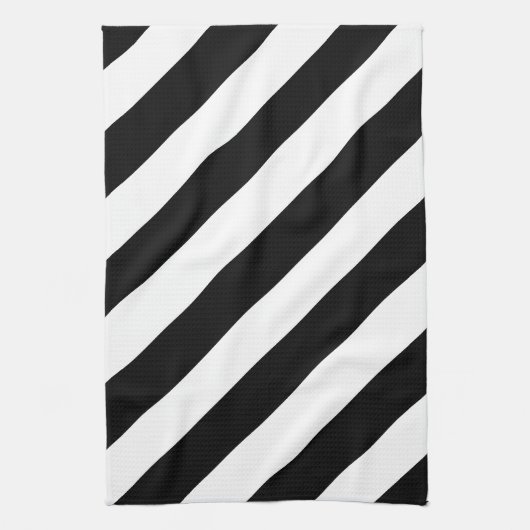 Eenvoudige zwart-witte strepen | theedoek (Verticaal)