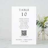 Eenvoudige Zwart Witte Trouwstoelindeling QR-code (Staand voorkant)