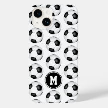 Eenvoudige zwart-witte voetballen monogram