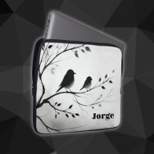 Eenvoudige zwart-witte vogels die in bomen zitten 