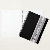 Eenvoudige Zwart Zilver Gepersonaliseerde Planner  (Display)