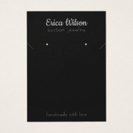 Eenvoudige Zwart Zilveren Ketting Oorbel Display k Visitekaartje