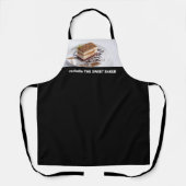 Eenvoudige zwarte aangepaste foto en naam schort (Voorkant)