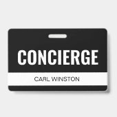 Eenvoudige zwarte aangepaste hotelconciërge-werkne badge (Voorzijde)