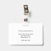 Eenvoudige zwarte aangepaste hotelreceptioniste pe badge (Achterkant met clip)