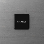 Eenvoudige zwarte aangepaste Jouw naam elegante Bu Vierkante Button 5,1 Cm<br><div class="desc">Eenvoudige zwarte Douane voegt Jouw naam elegant Ontwerp voor iedereen toe.</div>