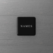 Eenvoudige zwarte aangepaste Jouw naam elegante Bu Vierkante Button 5,1 Cm