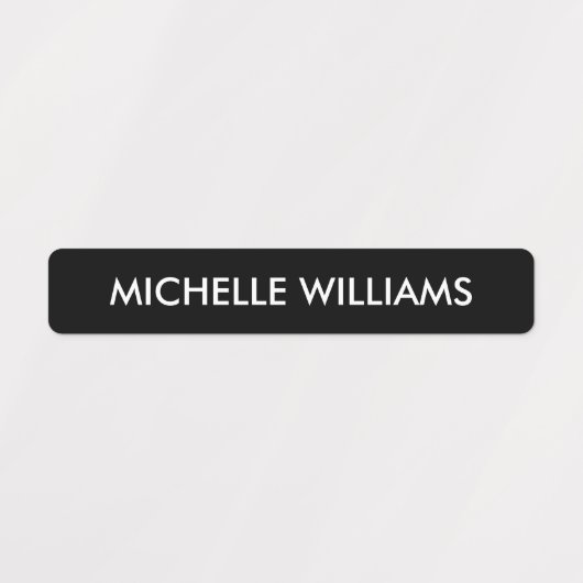 Eenvoudige ZWARTE AANGEPASTE Kinder Naam Labels (Design 1)