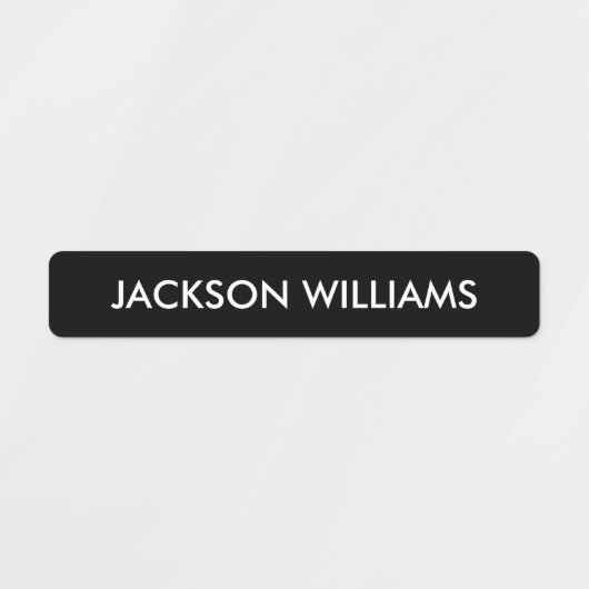 Eenvoudige ZWARTE AANGEPASTE Kinder Naam Labels (Design 2)