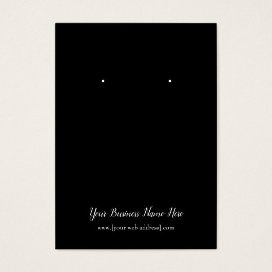 Eenvoudige, zwarte, aangepaste oorenkaart visitekaartje (Voorkant)