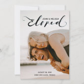 Eenvoudige zwarte aankondiging van persoonlijk huw (Voorkant)