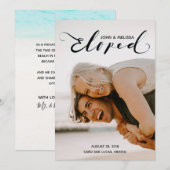 Eenvoudige zwarte aankondiging van persoonlijk huw (Voorkant / Achterkant)